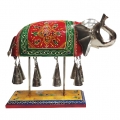 Multicolored Wooden Elephant with Bell 