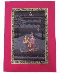 Radha Krishna Silk Painting 
