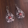 White Metal Earrings – Red 2758 