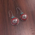 White Metal Elephant Earrings – 2766