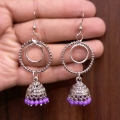 Beautiful Round Jhumki Earrings – Purple 