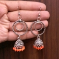 Beautiful Round Jhumki Earrings – Orange