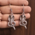 Silver Oxidised Snake Earring 