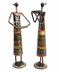 Metal Painted Tribal Set of 2