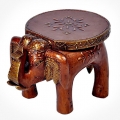 Wooden Painted Elephant Stool