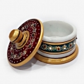 Marble Painted Round Box with Lid