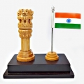 Wooden Ashok Stambh with National Flag