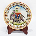 Marble Painting – Elephant with Mahavat (15cm Diameter)