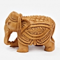 Elegant Wooden Carved Elephant Statue – 5cm Height