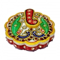 Marble Kumkum box in Ganesh design
