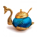 Metal & Glass Duck Bowl (Golden)