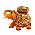 Wooden Elephant Painted - Candle Holder 