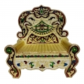 Krishna Singhasan Chowki - 20cm x 19cm