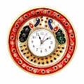 Marble Peacock Painted Table Clock