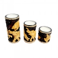 Elegant Wood Carving Tea Light Holder set of 3pc 