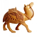Wooden Floral Carved Camel 6 Inch Height