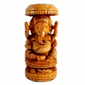 Wooden Umbrella Ganesh 15cm Height