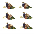 Wooden Peacock Keychain - Pack of 6