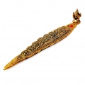Metal Leaf Incense Holder ( 30 cm Length - Golden ) 