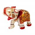 Marble Embossed Painted Elephant - Small