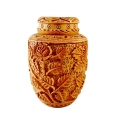 Wood Pen Holder Leaves Carving