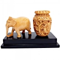 Wooden Pen Holder cum Elephant Statue