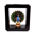 Wooden Painted Peacock Candle Holder