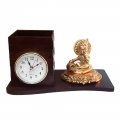 Tabletop Pen Stand, Clock & Krishna Statue 