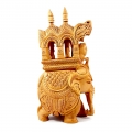 Wooden Elephant with King and Mahavat