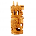 Wooden Carved Round Ambari Elephant