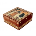 Wooden Brass Work Jewellery Box ( 8cm x 8cm) 