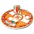 Marble Pooja Thali with Swastika Design