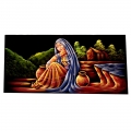 Lady Painting on Velvet