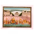 Mughal Procession Painting on Silk