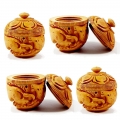 Wooden Sindoor Box 5cm Diameter - Pack of 4pc