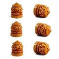 Wooden Carved Incense Holder - Pack of 6pc