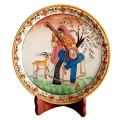 Veena Lady Painting on Marble Plate