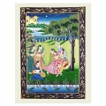 Radha Krishna Jhula Miniature Painting