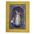 Lady with Veena Painting ( 20cm x 15cm )
