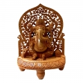 Wood Carving Ganesh Idol